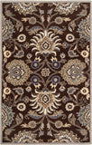 Caesar CAE-1063 Traditional Wool Rug CAE1063-58 Dark Brown, Taupe, Khaki, Medium Gray, Charcoal 100% Wool 5' x 8'