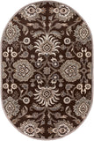 Caesar CAE-1063 Traditional Wool Rug CAE1063-69OV Dark Brown, Taupe, Khaki, Medium Gray, Charcoal 100% Wool 6' x 9' Oval