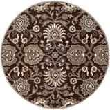 Caesar CAE-1063 Traditional Wool Rug CAE1063-99RD Dark Brown, Taupe, Khaki, Medium Gray, Charcoal 100% Wool 9'9" Round