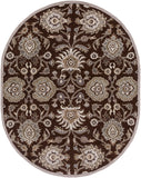 Caesar CAE-1063 Traditional Wool Rug CAE1063-810OV Dark Brown, Taupe, Khaki, Medium Gray, Charcoal 100% Wool 8' x 10' Oval