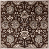 Caesar CAE-1063 Traditional Wool Rug CAE1063-99SQ Dark Brown, Taupe, Khaki, Medium Gray, Charcoal 100% Wool 9'9" Square