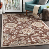 Caesar CAE-1063 Traditional Wool Rug CAE1063-99SQ Dark Brown, Taupe, Khaki, Medium Gray, Charcoal 100% Wool 9'9" Square