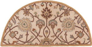 Caesar CAE-1081 Traditional Wool Rug CAE1081-24HM Khaki, Medium Gray, Camel, Dark Brown, Tan, Wood 100% Wool 2' x 4' Hearth