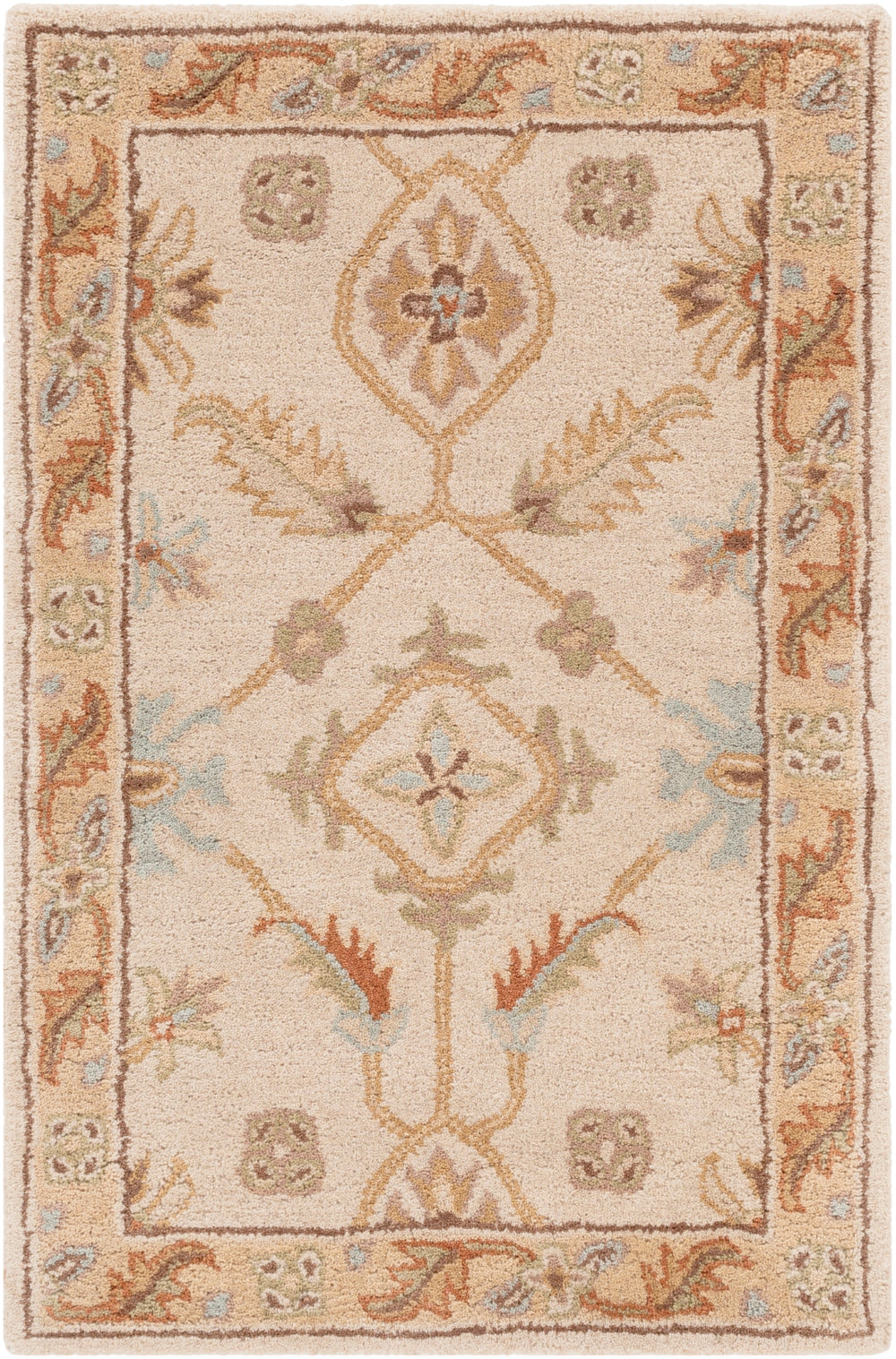Caesar CAE-1084 Traditional Wool Rug CAE1084-912 Khaki, Dark Brown, Olive, Camel, Tan 100% Wool 9' x 12'