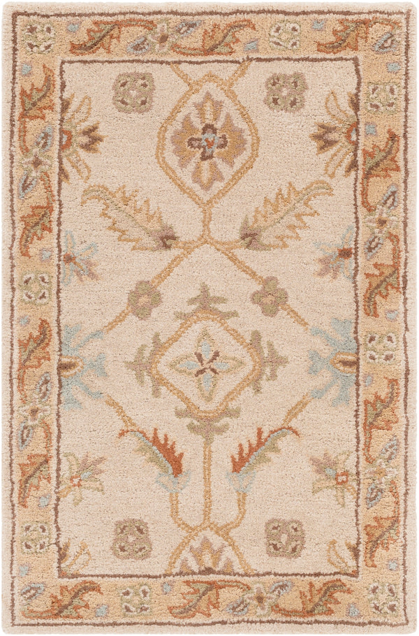 Caesar CAE-1084 Traditional Wool Rug CAE1084-912 Khaki, Dark Brown, Olive, Camel, Tan 100% Wool 9' x 12'