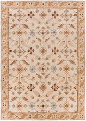 Caesar CAE-1084 Traditional Wool Rug CAE1084-811 Khaki, Dark Brown, Olive, Camel, Tan 100% Wool 8' x 11'