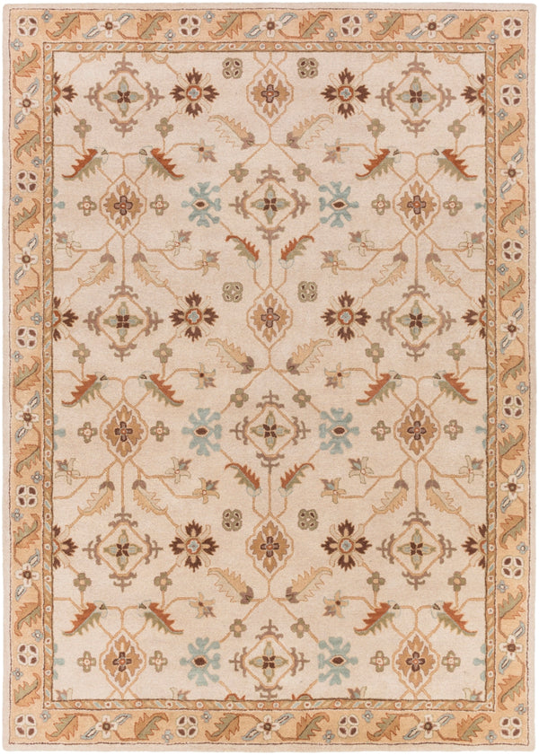 Caesar CAE-1084 Traditional Wool Rug CAE1084-811 Khaki, Dark Brown, Olive, Camel, Tan 100% Wool 8' x 11'