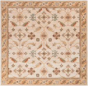 Caesar CAE-1084 Traditional Wool Rug CAE1084-99SQ Khaki, Dark Brown, Olive, Camel, Tan 100% Wool 9'9" Square