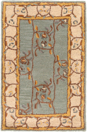 Caesar CAE-1100 Traditional Wool Rug CAE1100-912 Sage, Beige, Burnt Orange, Dark Brown, Tan 100% Wool 9' x 12'
