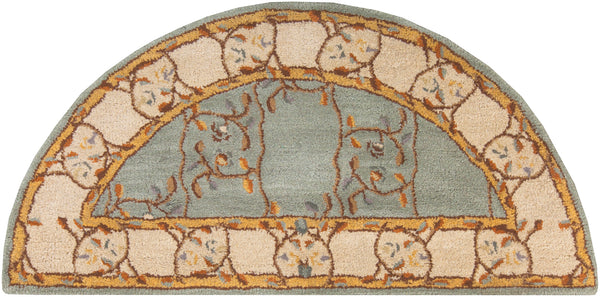 Caesar CAE-1100 Traditional Wool Rug CAE1100-24HM Sage, Beige, Burnt Orange, Dark Brown, Tan 100% Wool 2' x 4' Hearth