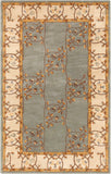 Caesar CAE-1100 Traditional Wool Rug CAE1100-58 Sage, Beige, Burnt Orange, Dark Brown, Tan 100% Wool 5' x 8'