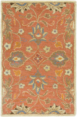 Caesar CAE-1107 Traditional Wool Rug CAE1107-912 Burnt Orange, Khaki, Denim, Dark Brown, Tan, Rust 100% Wool 9' x 12'
