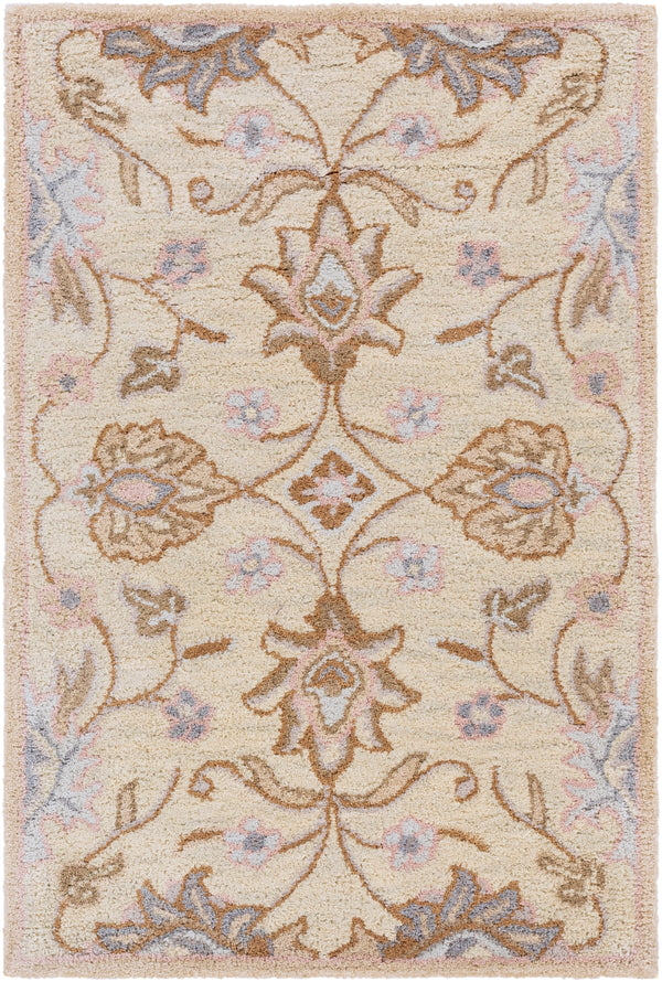 Caesar CAE-1109 Traditional Wool Rug CAE1109-912 Cream, Camel, Taupe, Denim, Medium Gray, Clay 100% Wool 9' x 12'