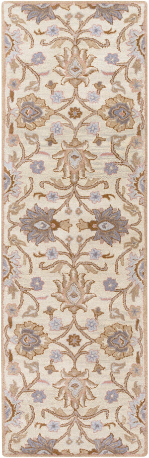Caesar CAE-1109 Traditional Wool Rug CAE1109-312 Cream, Camel, Taupe, Denim, Medium Gray, Clay 100% Wool 3' x 12'