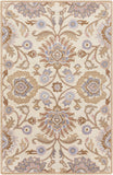 Caesar CAE-1109 Traditional Wool Rug CAE1109-58 Cream, Camel, Taupe, Denim, Medium Gray, Clay 100% Wool 5' x 8'