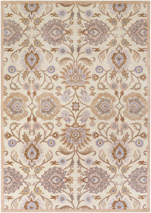 Caesar CAE-1109 Traditional Wool Rug CAE1109-811 Cream, Camel, Taupe, Denim, Medium Gray, Clay 100% Wool 8' x 11'