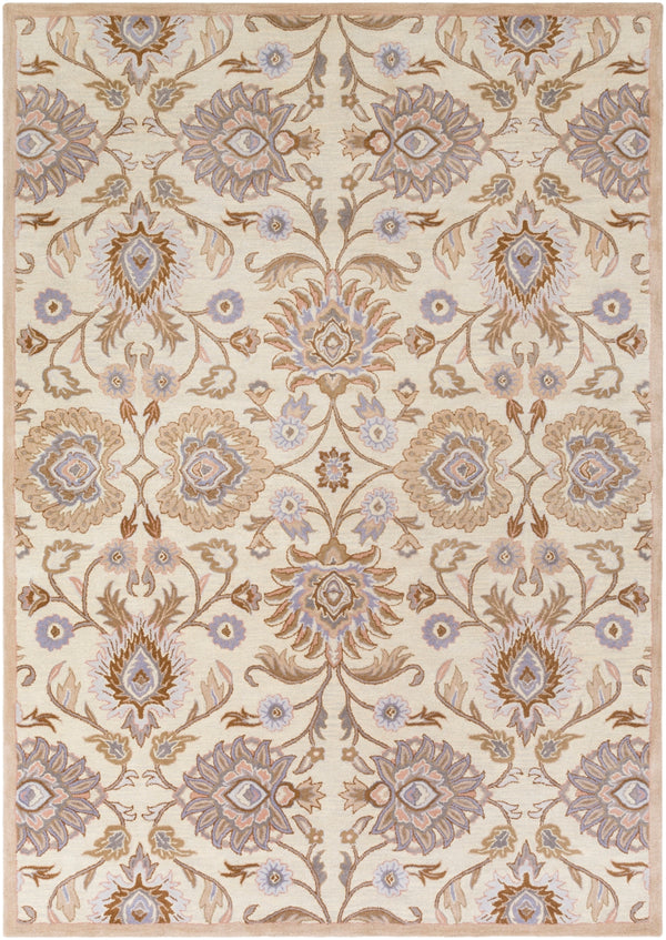 Caesar CAE-1109 Traditional Wool Rug CAE1109-811 Cream, Camel, Taupe, Denim, Medium Gray, Clay 100% Wool 8' x 11'
