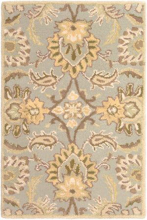 Caesar CAE-1111 Traditional Wool Rug CAE1111-912 Medium Gray, Dark Green, Ivory, Khaki, Mauve, Tan 100% Wool 9' x 12'
