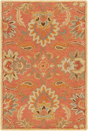 Caesar CAE-1112 Traditional Wool Rug CAE1112-912 Terracotta, Burnt Orange, Sage, Clay, Olive, Moss, Camel, Taupe, Dark Brown 100% Wool 9' x 12'