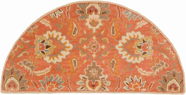 Caesar CAE-1112 Traditional Wool Rug CAE1112-24HM Terracotta, Burnt Orange, Sage, Clay, Olive, Moss, Camel, Taupe, Dark Brown 100% Wool 2' x 4' Hearth