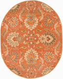 Caesar CAE-1112 Traditional Wool Rug CAE1112-810OV Terracotta, Burnt Orange, Sage, Clay, Olive, Moss, Camel, Taupe, Dark Brown 100% Wool 8' x 10' Oval