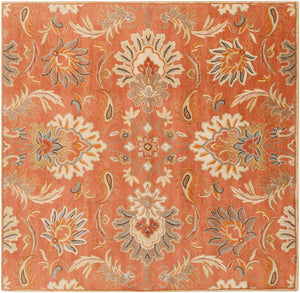 Caesar CAE-1112 Traditional Wool Rug CAE1112-99SQ Terracotta, Burnt Orange, Sage, Clay, Olive, Moss, Camel, Taupe, Dark Brown 100% Wool 9'9" Square