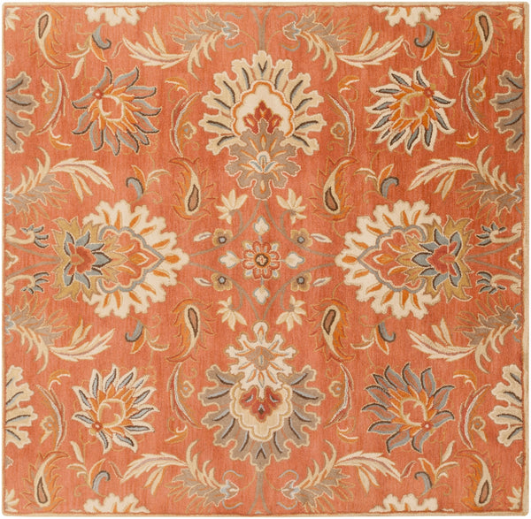 Caesar CAE-1112 Traditional Wool Rug CAE1112-99SQ Terracotta, Burnt Orange, Sage, Clay, Olive, Moss, Camel, Taupe, Dark Brown 100% Wool 9'9" Square