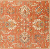 Caesar CAE-1112 Traditional Wool Rug CAE1112-99SQ Terracotta, Burnt Orange, Sage, Clay, Olive, Moss, Camel, Taupe, Dark Brown 100% Wool 9'9" Square