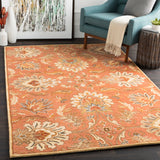 Caesar CAE-1112 Traditional Wool Rug CAE1112-99SQ Terracotta, Burnt Orange, Sage, Clay, Olive, Moss, Camel, Taupe, Dark Brown 100% Wool 9'9" Square