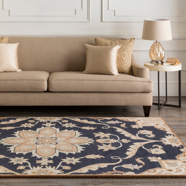 Caesar CAE-1113 Traditional Wool Rug CAE1113-912 Navy, Taupe, Tan, Khaki, Sage, Denim, Dark Brown 100% Wool 9' x 12'