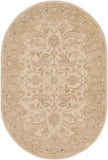 Caesar CAE-1114 Traditional Wool Rug CAE1114-69OV Ivory, Dark Green, Light Gray, Sage, Khaki, Bright Yellow, Dark Brown, Taupe, Camel 100% Wool 6' x 9' Oval