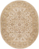 Caesar CAE-1114 Traditional Wool Rug CAE1114-810OV Ivory, Dark Green, Light Gray, Sage, Khaki, Bright Yellow, Dark Brown, Taupe, Camel 100% Wool 8' x 10' Oval