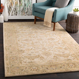 Caesar CAE-1114 Traditional Wool Rug CAE1114-99SQ Ivory, Dark Green, Light Gray, Sage, Khaki, Bright Yellow, Dark Brown, Taupe, Camel 100% Wool 9'9" Square