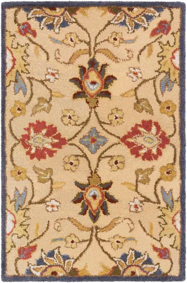 Caesar CAE-1116 Traditional Wool Rug CAE1116-912 Ivory, Denim, Brick, Khaki, Camel, Pale Blue, Burnt Orange, Dark Brown, Moss 100% Wool 9' x 12'