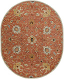 Caesar CAE-1119 Traditional Wool Rug CAE1119-810OV Clay, Camel, Burnt Orange, Khaki, Aqua, Black, Tan, Taupe 100% Wool 8' x 10' Oval