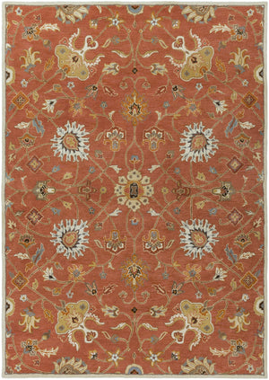 Caesar CAE-1119 Traditional Wool Rug CAE1119-811 Clay, Camel, Burnt Orange, Khaki, Aqua, Black, Tan, Taupe 100% Wool 8' x 11'