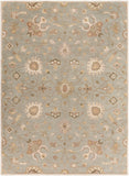 Caesar CAE-1121 Traditional Wool Rug CAE1121-811 Khaki, Medium Gray, Grass Green, Dark Green, Mauve, Wheat, Moss 100% Wool 8' x 11'