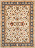 Caesar CAE-1125 Traditional Wool Rug CAE1125-811 Bright Yellow, Denim, Camel, Tan, Dark Brown, Burnt Orange 100% Wool 8' x 11'