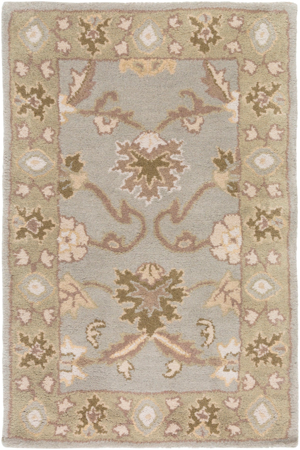 Caesar CAE-1126 Traditional Wool Rug CAE1126-912 Medium Gray, Olive, Khaki, Camel, Cream, Ivory 100% Wool 9' x 12'