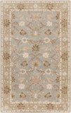 Caesar CAE-1126 Traditional Wool Rug CAE1126-58 Medium Gray, Olive, Khaki, Camel, Cream, Ivory 100% Wool 5' x 8'