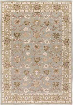 Caesar CAE-1126 Traditional Wool Rug CAE1126-811 Medium Gray, Olive, Khaki, Camel, Cream, Ivory 100% Wool 8' x 11'