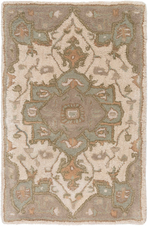 Caesar CAE-1143 Traditional Wool Rug CAE1143-912 Khaki, Medium Gray, Light Gray, Camel, Sage, Dark Brown 100% Wool 9' x 12'