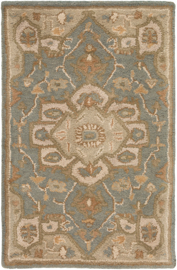 Caesar CAE-1144 Traditional Wool Rug CAE1144-912 Medium Gray, Khaki, Light Gray, Camel, Sage, Dark Brown 100% Wool 9' x 12'