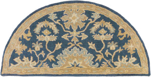Caesar CAE-1145 Traditional Wool Rug CAE1145-24HM Navy, Ivory, Medium Gray, Tan 100% Wool 2' x 4' Hearth