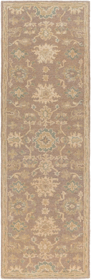 Caesar CAE-1149 Traditional Wool Rug CAE1149-312 Camel, Medium Gray, Light Gray, Sage, Khaki 100% Wool 3' x 12'