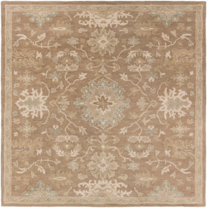 Caesar CAE-1149 Traditional Wool Rug CAE1149-99SQ Camel, Medium Gray, Light Gray, Sage, Khaki 100% Wool 9'9" Square