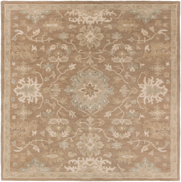 Caesar CAE-1149 Traditional Wool Rug CAE1149-99SQ Camel, Medium Gray, Light Gray, Sage, Khaki 100% Wool 9'9" Square