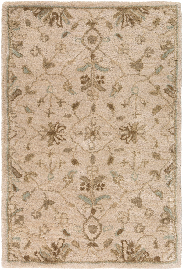 Caesar CAE-1152 Traditional Wool Rug CAE1152-912 Khaki, Medium Gray, Light Gray, Camel, Sage, Dark Brown 100% Wool 9' x 12'