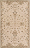 Caesar CAE-1152 Traditional Wool Rug CAE1152-58 Khaki, Medium Gray, Light Gray, Camel, Sage, Dark Brown 100% Wool 5' x 8'