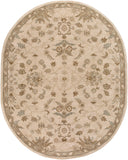 Caesar CAE-1152 Traditional Wool Rug CAE1152-810OV Khaki, Medium Gray, Light Gray, Camel, Sage, Dark Brown 100% Wool 8' x 10' Oval